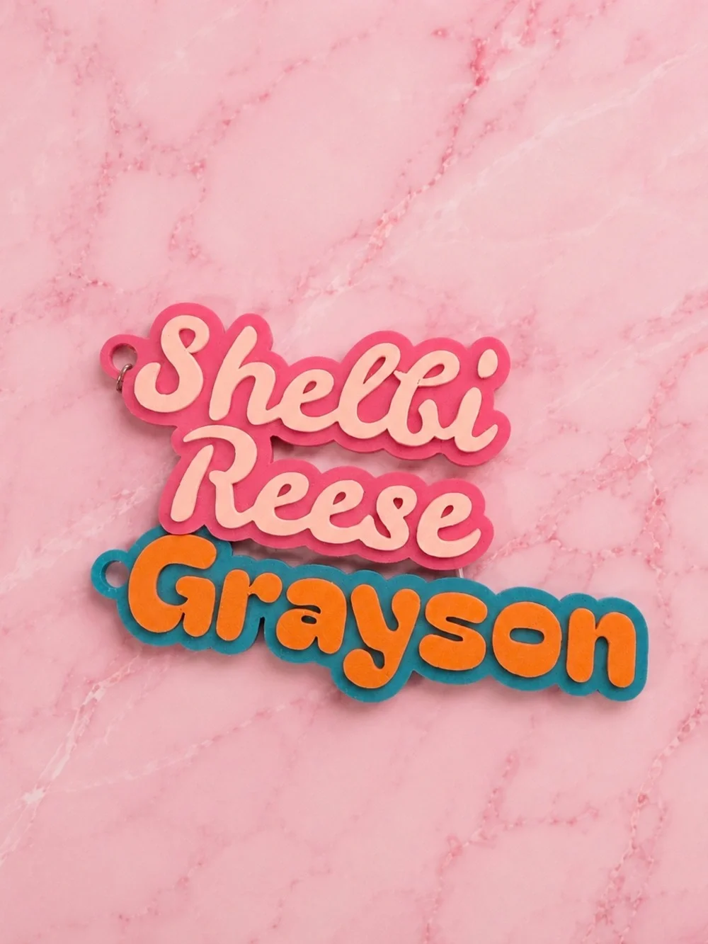 Custom Layered Name Keychain